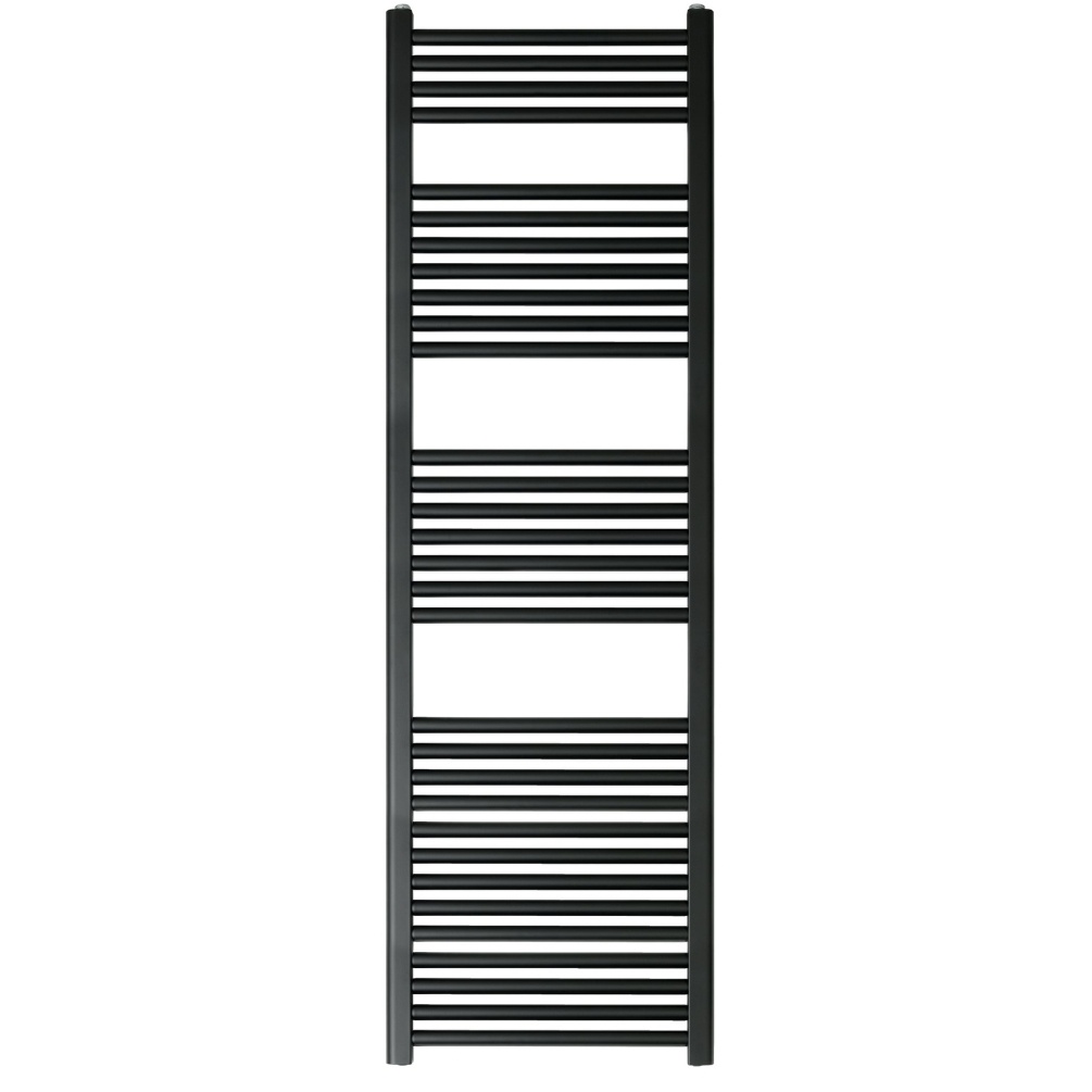 JTP Vos Matt Black 1600mm x 500mm Heated Towel Radiator Cut Out